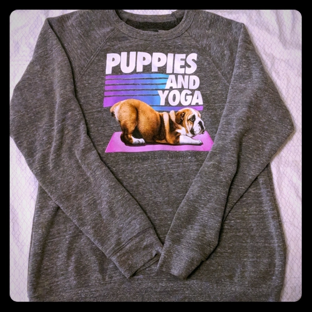 Puppies make me happy puppies and yoga pullover
